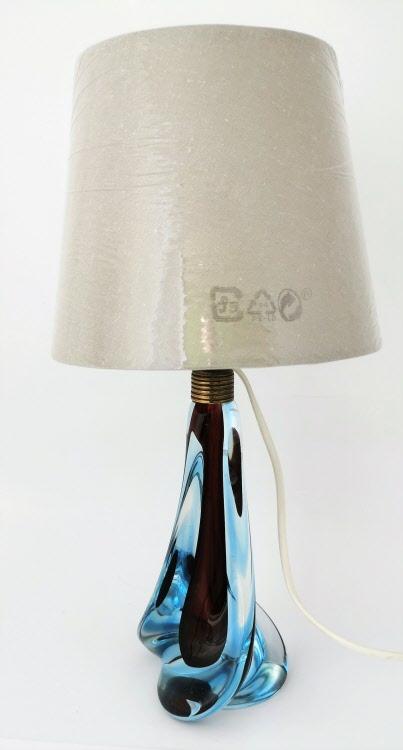 Blauer Vintage Design Murano Seguso Lampenfuss um 1950.