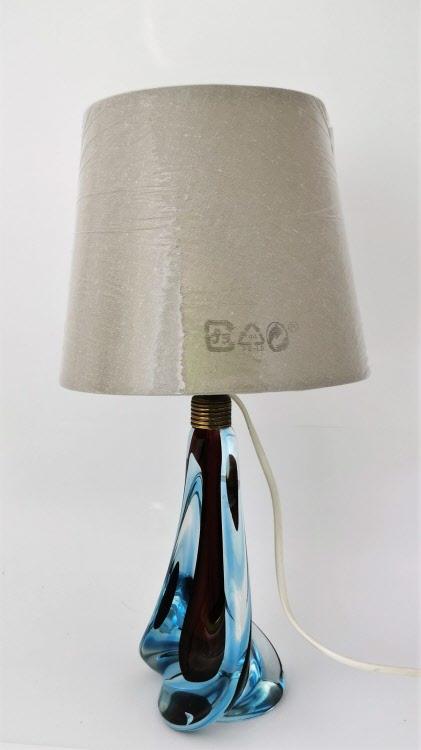 Blauer Vintage Design Murano Seguso Lampenfuss um 1950.