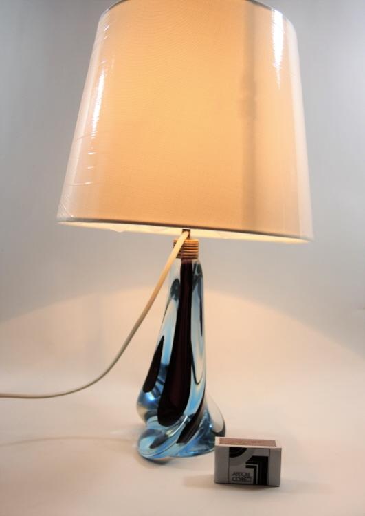 Blauer Vintage Design Murano Seguso Lampenfuss um 1950.