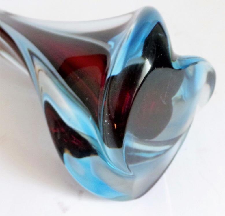 Blauer Vintage Design Murano Seguso Lampenfuss um 1950.