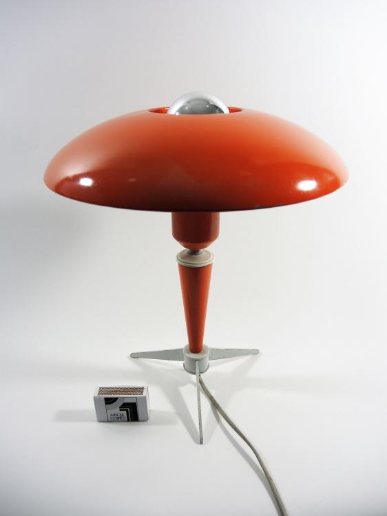 Orange Louis Kalff Tischlampe von Philips, Belgien um 1950