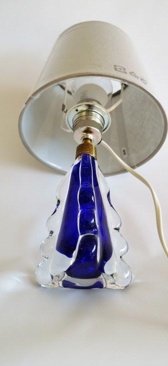 Blauer Vintage Murano Seguso Tischlampenfuss um 1950.
