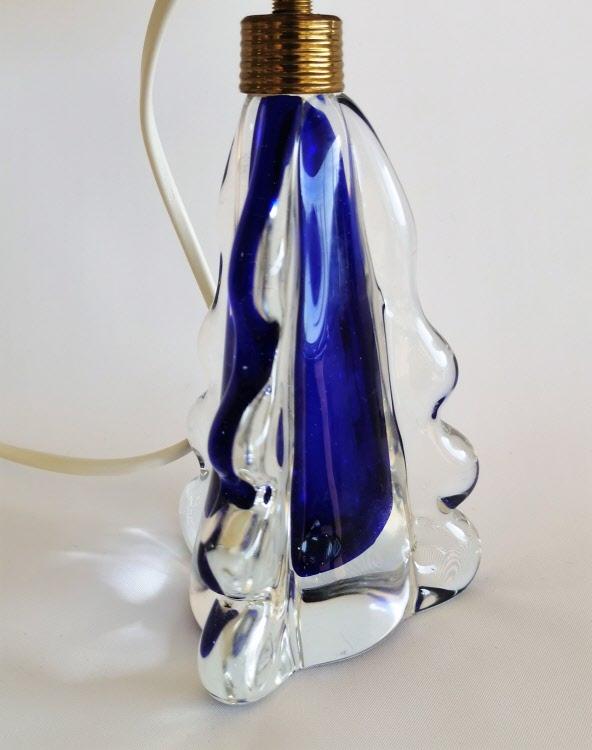 Blauer Vintage Murano Seguso Tischlampenfuss um 1950.
