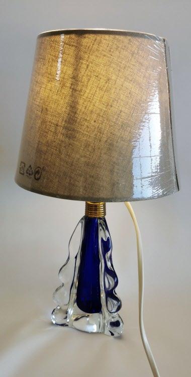 Blauer Vintage Murano Seguso Tischlampenfuss um 1950.