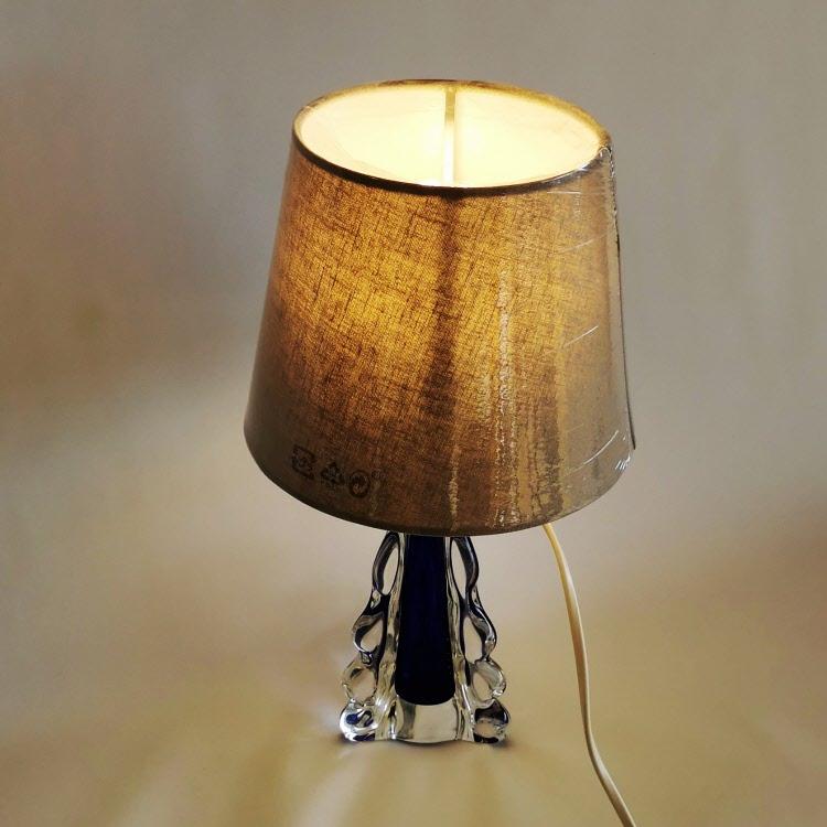 Blauer Vintage Murano Seguso Tischlampenfuss um 1950.