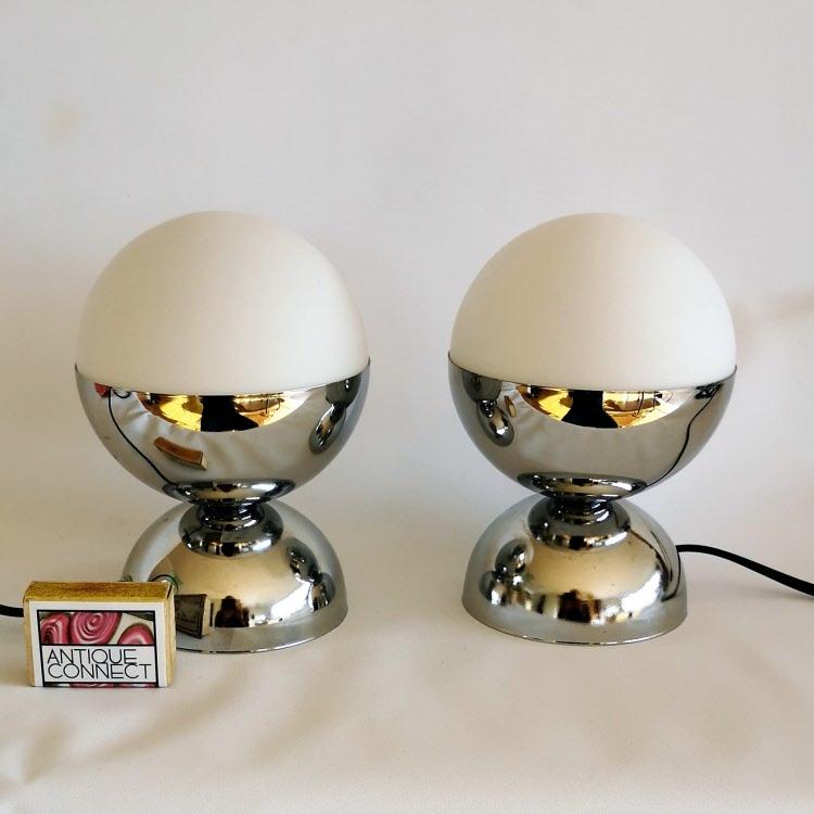 Paar italienische Vintage Tischlampen um 1970.