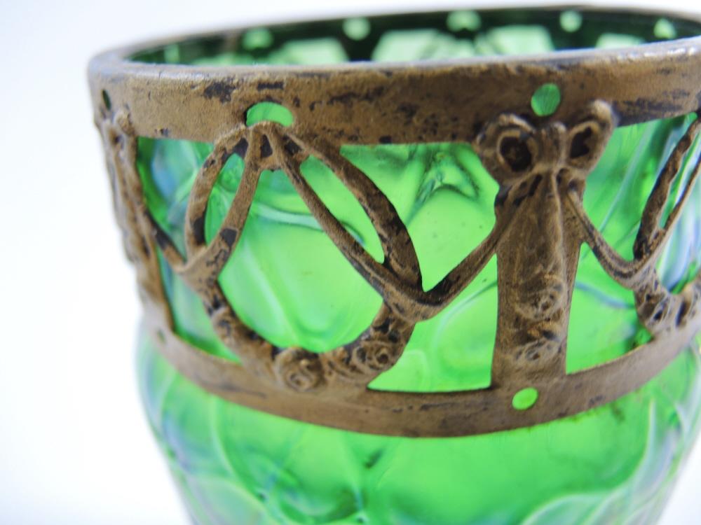 Grüne Jugendstil Vase um 1890