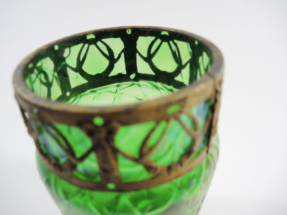 Grüne Jugendstil Vase um 1890