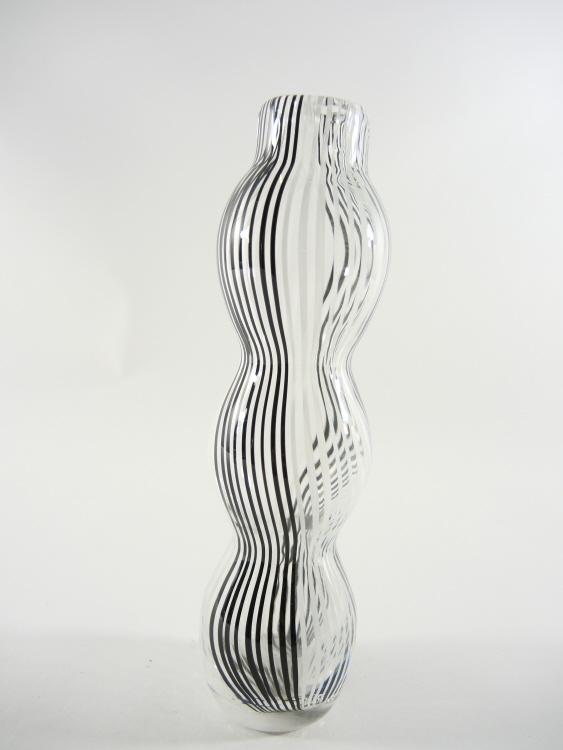Klare Murano Vase a Filigrano um 1960