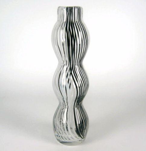 Klare Murano Vase a Filigrano um 1960