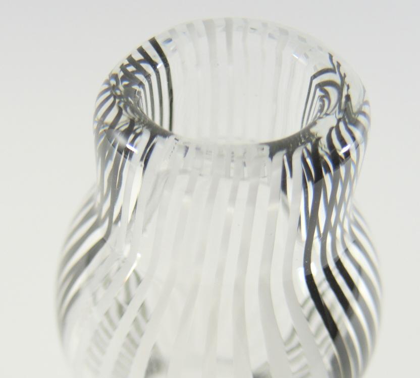 Klare Murano Vase a Filigrano um 1960