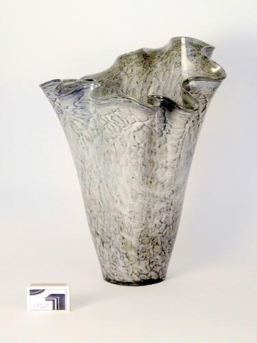 Grosse graue Design Fazzoletti Bodenvase.