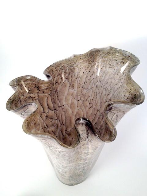 Grosse graue Design Fazzoletti Bodenvase.