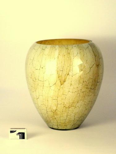 Beige, runde Bodenvase