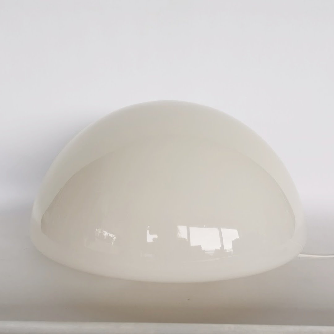 Sehr grosse halbmondformige Tischlampe Murano um 1970 Lampen Murano