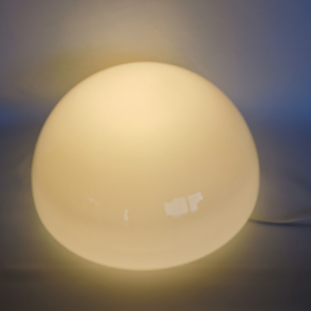 Sehr grosse halbmondformige Tischlampe Murano um 1970 Lampen Murano