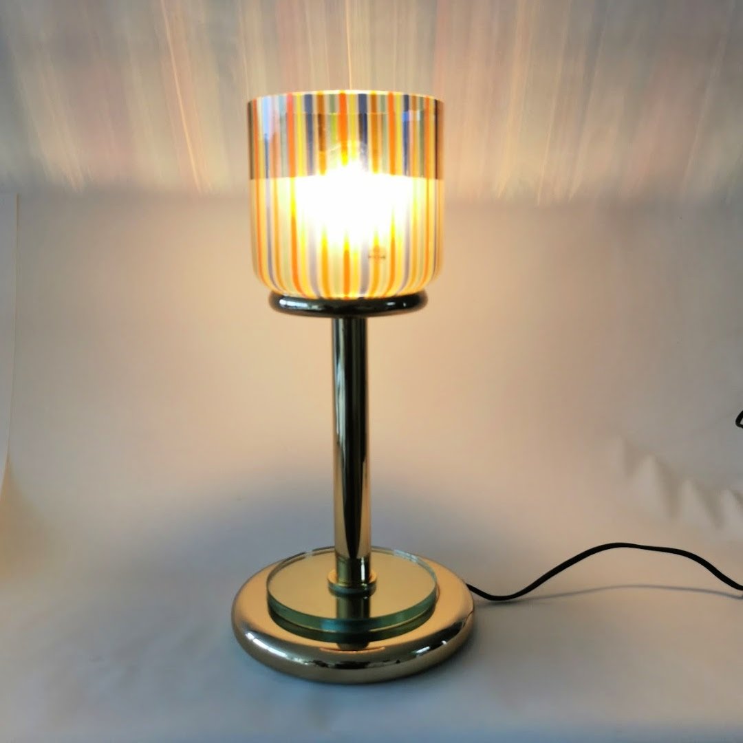 Vintage Tischlampe von Venini für Leucos um 1980 Lampen Venini Leucos