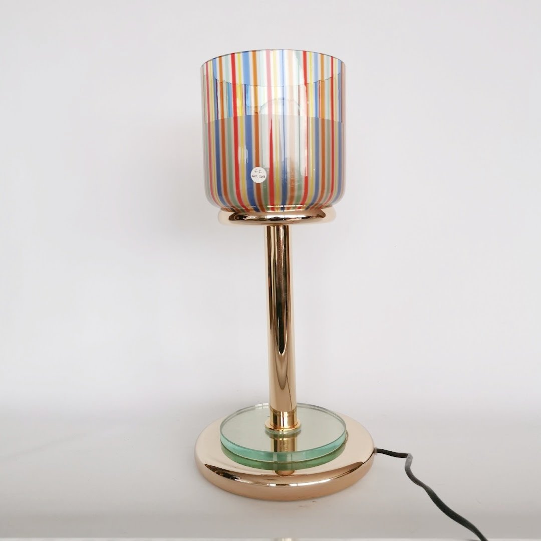 Vintage Tischlampe von Venini für Leucos um 1980 Lampen Venini Leucos