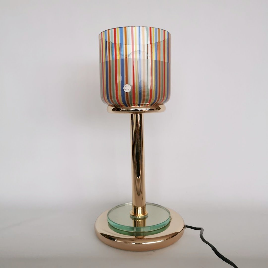 Vintage Tischlampe von Venini für Leucos um 1980 Lampen Venini Leucos