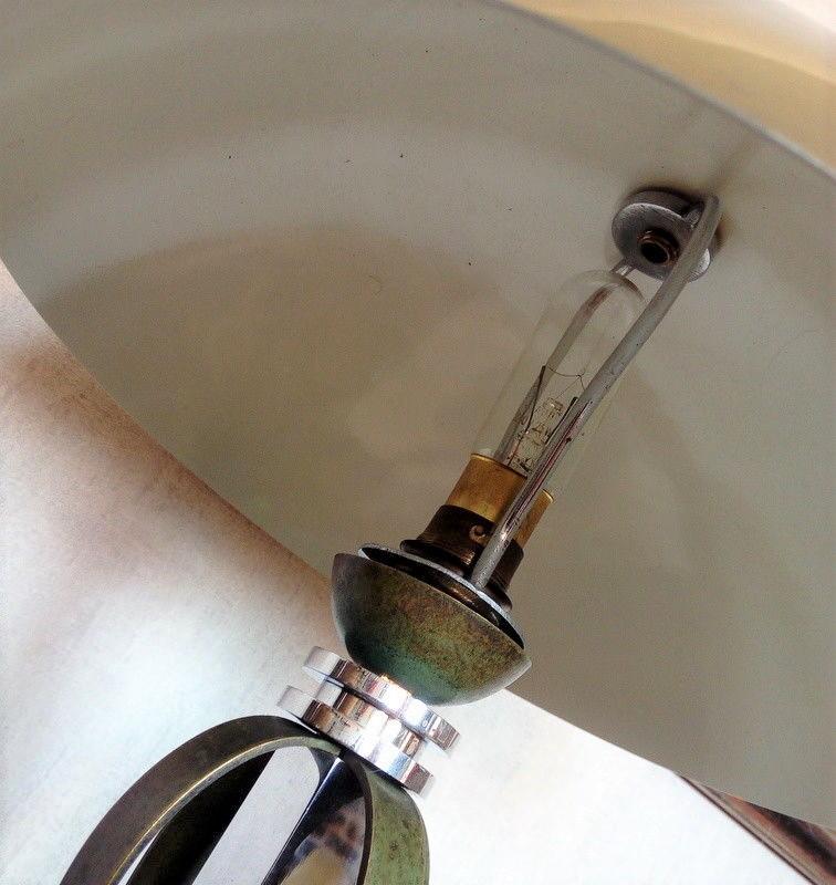 Art Déco Tischlampe, Chrom, Bronze und Nickel, Frankreich um 1930 Lampen Art Deco