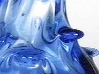 Blaue Noppenvase