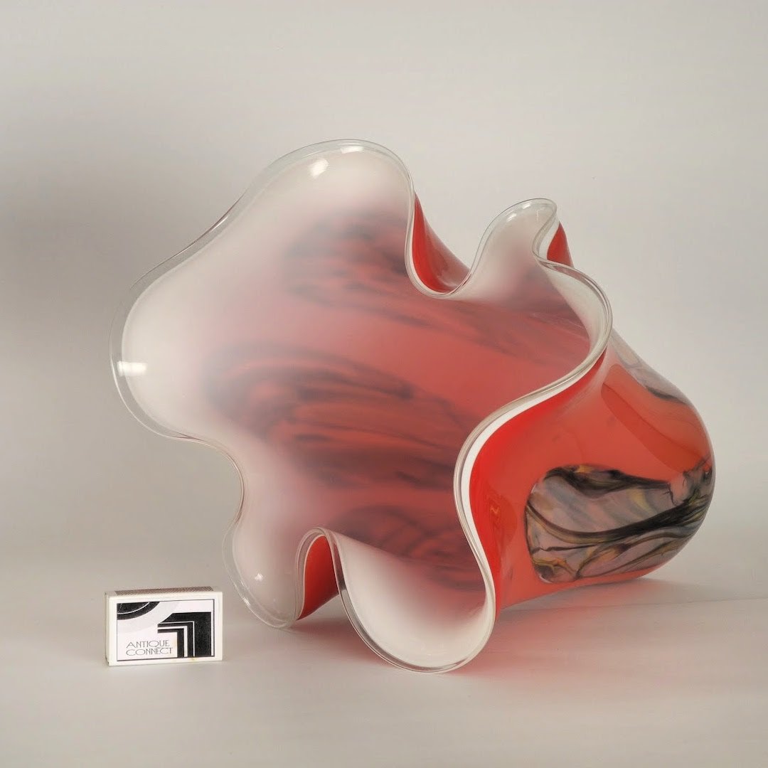 Grosse rote Fazzoletti Bodenvase.