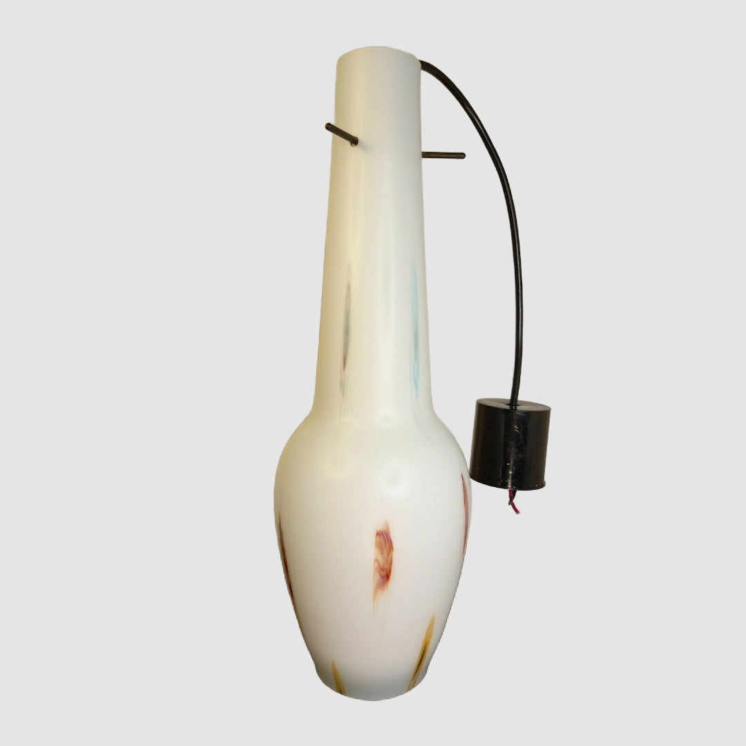 Weisse Deckenlampe Murano um 1950-60