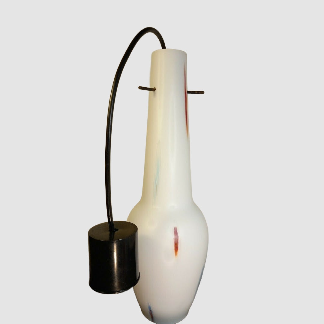 Weisse Deckenlampe Murano um 1950-60