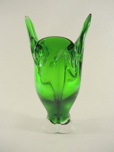 Gosse grüne Murano Vase um 1960.