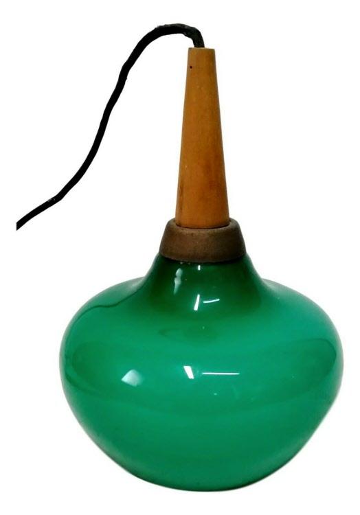 Grüne Deckenlampe Vetreria Vistosi um 1960, Murano Deckenleuchten Vistosi Murano 