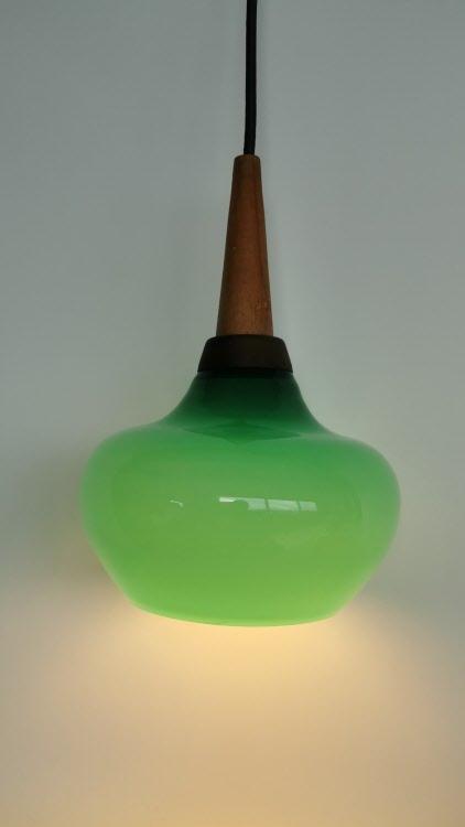 Grüne Deckenlampe Vetreria Vistosi um 1960, Murano Deckenleuchten Vistosi Murano 