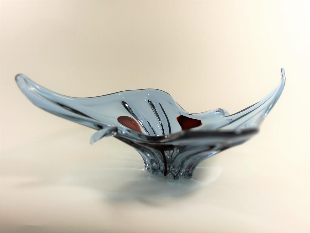 Grosse, lila Glasschale , Murano um 1960-70