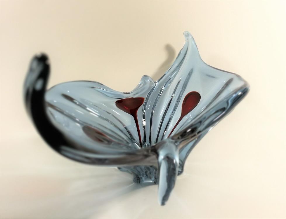 Grosse, lila Glasschale , Murano um 1960-70