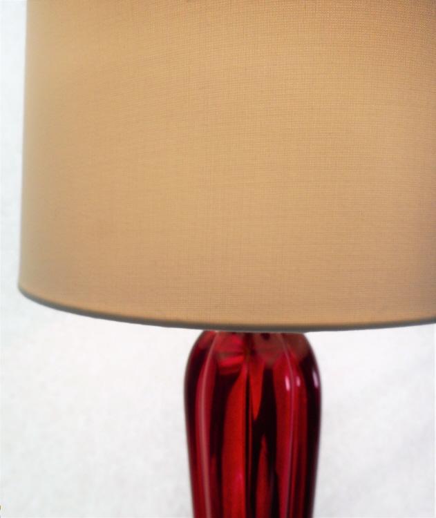 Grosser roter Lampenfuss von Seguso  Murano 1950-60 signiert.