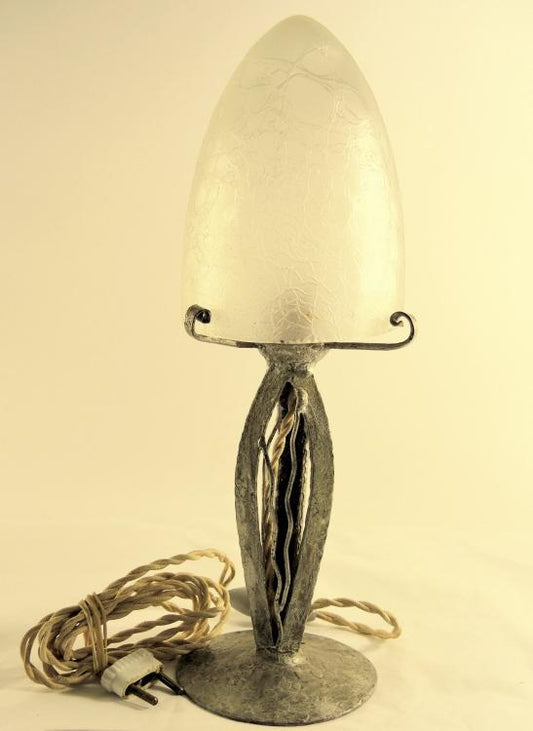 Weisse Tischlampe, Art Déco Frankreich um 1920, Original