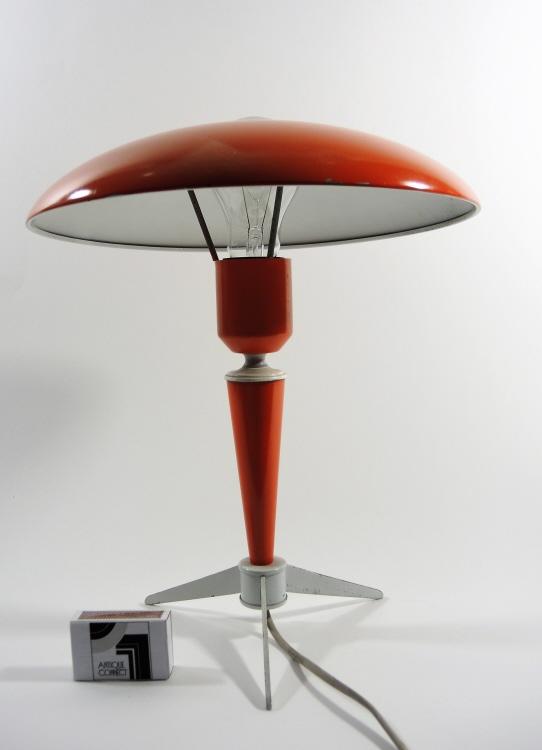 Orange Louis Kalff Tischlampe von Philips, Belgien um 1950