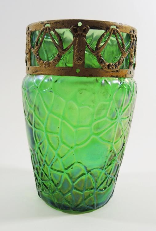 Grüne Jugendstil Vase um 1890