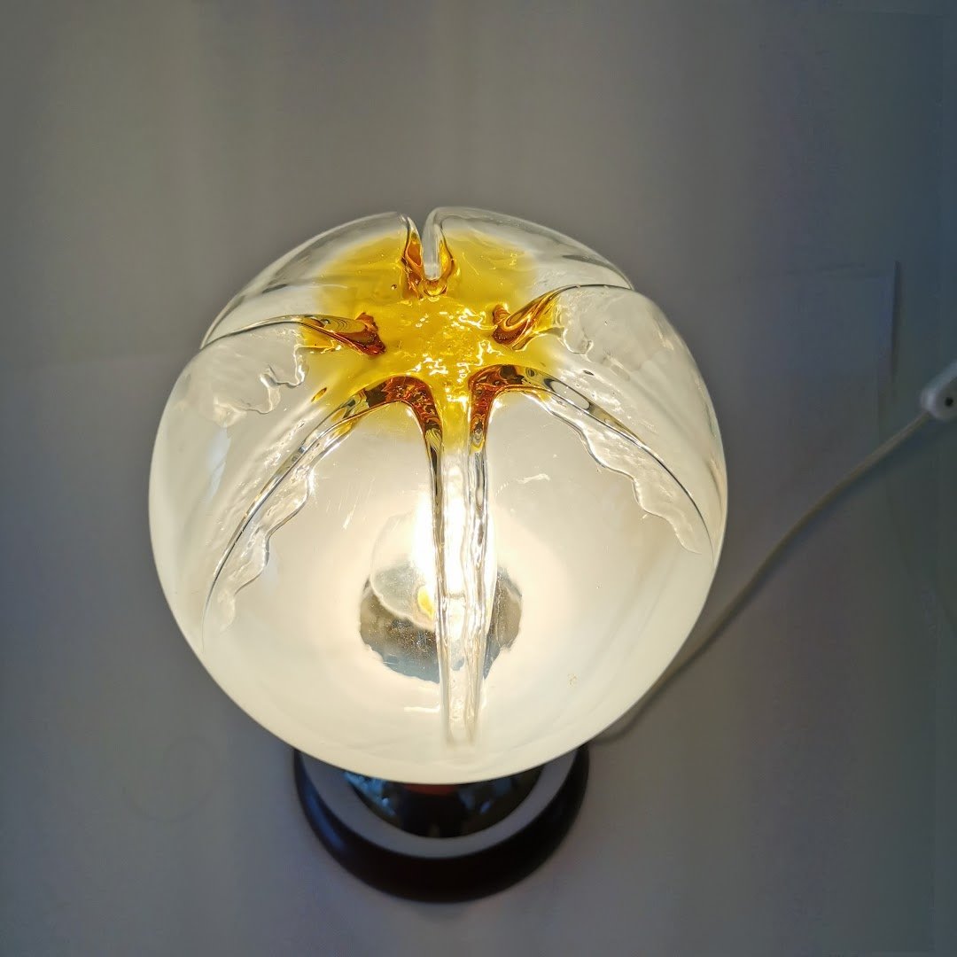Tischlampe Design Toni Zuccheri für Mazzega um 1970 Lampen Tony Zuccheri Mazzega Murano 