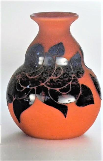 Art Déco Kameenglas Vase Frankreich um 1920.
